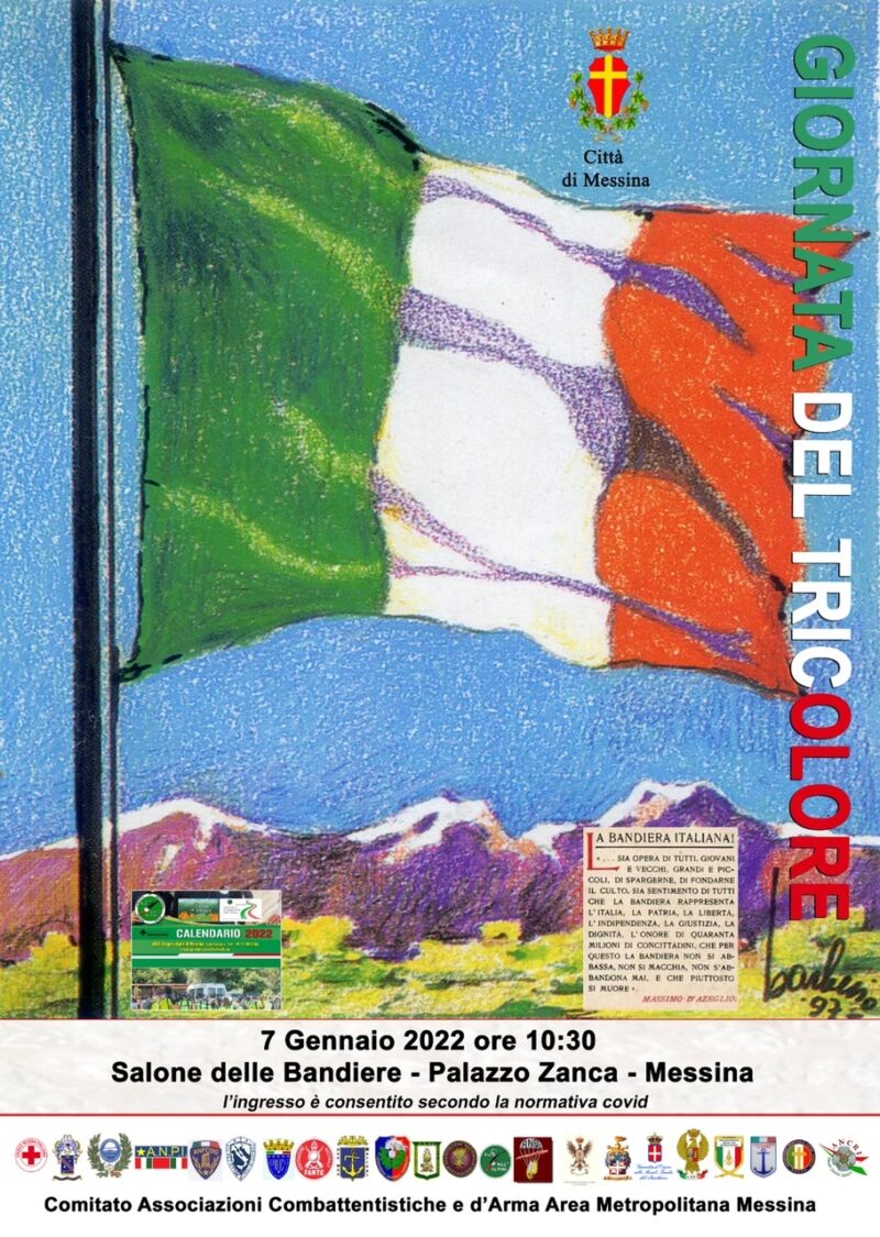 Venerdì 7 gennaio alle ore 10.30 nel salone delle Bandiere di Palazzo Zanca  A Messina la 225^ Giornata del Tricolore - Radio Stereo Sant'Agata - il  suono delle idee!